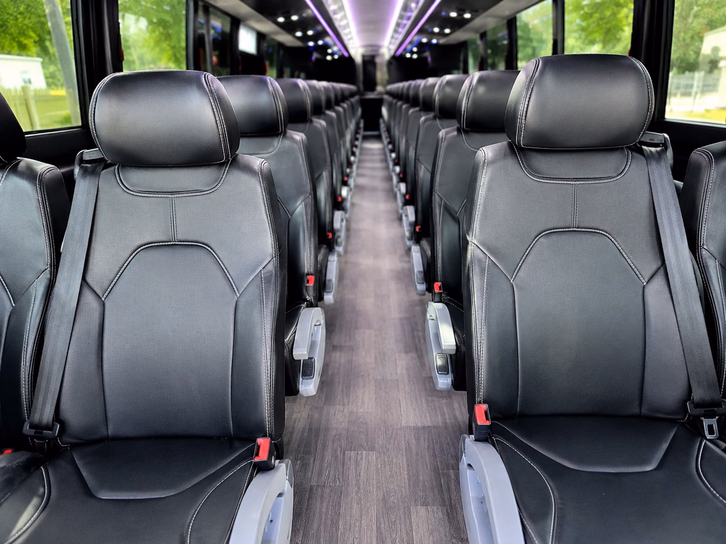 downey charter bus rental interior