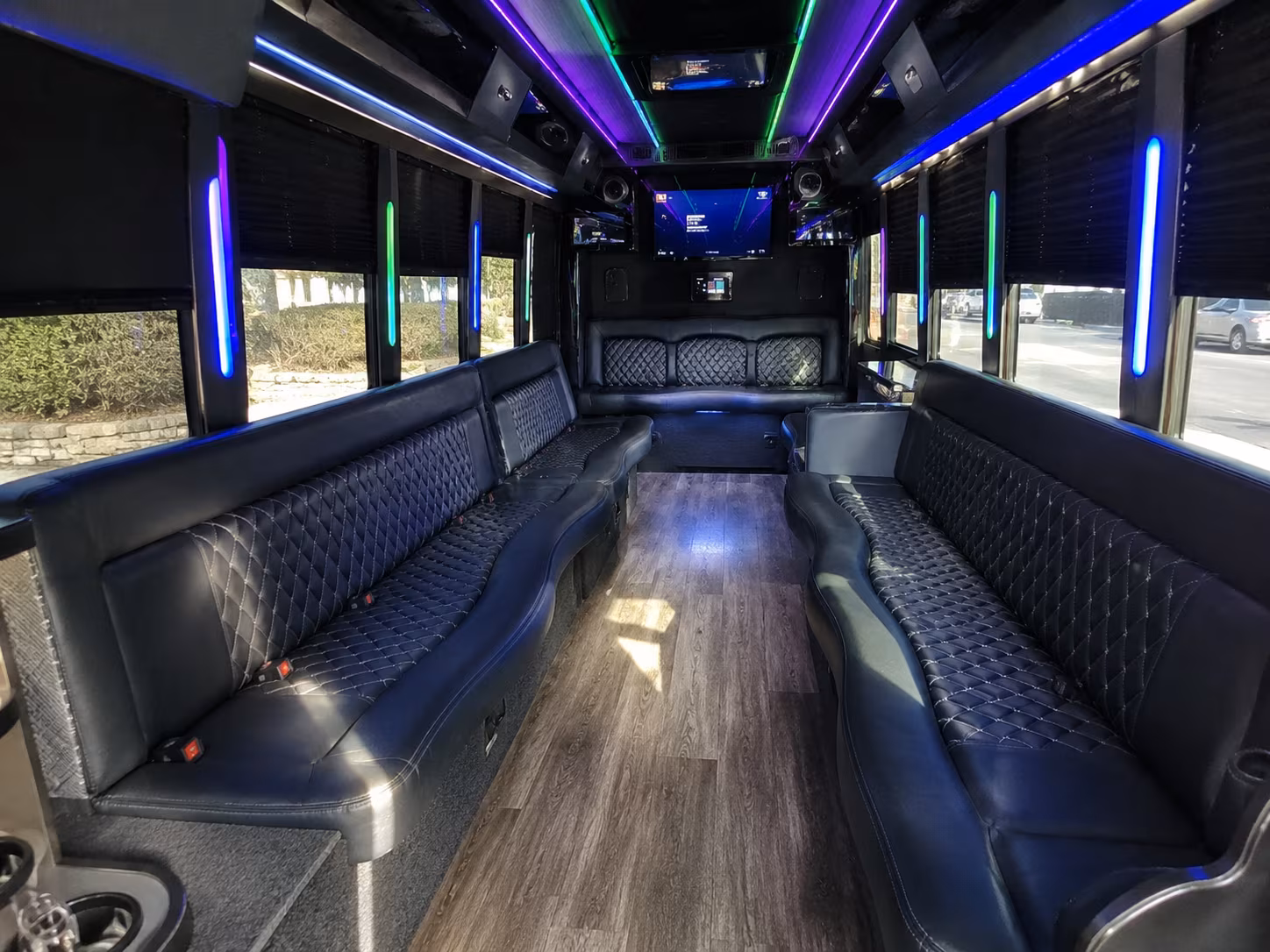 la mirada 15 passenger party bus interior