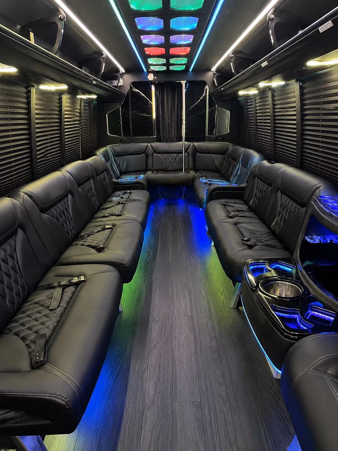 la mirada 20 passenger party bus interior