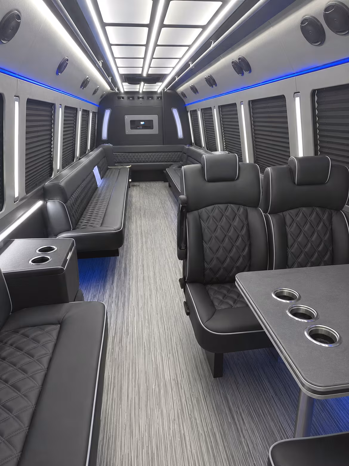 la mirada 25 passenger party bus inside