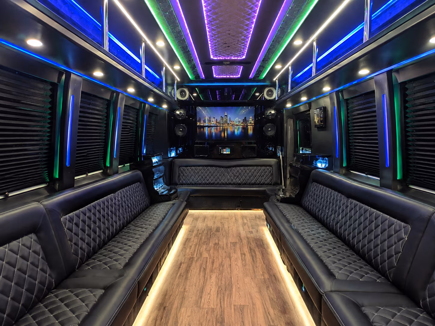la mirada 25 passenger party bus interior