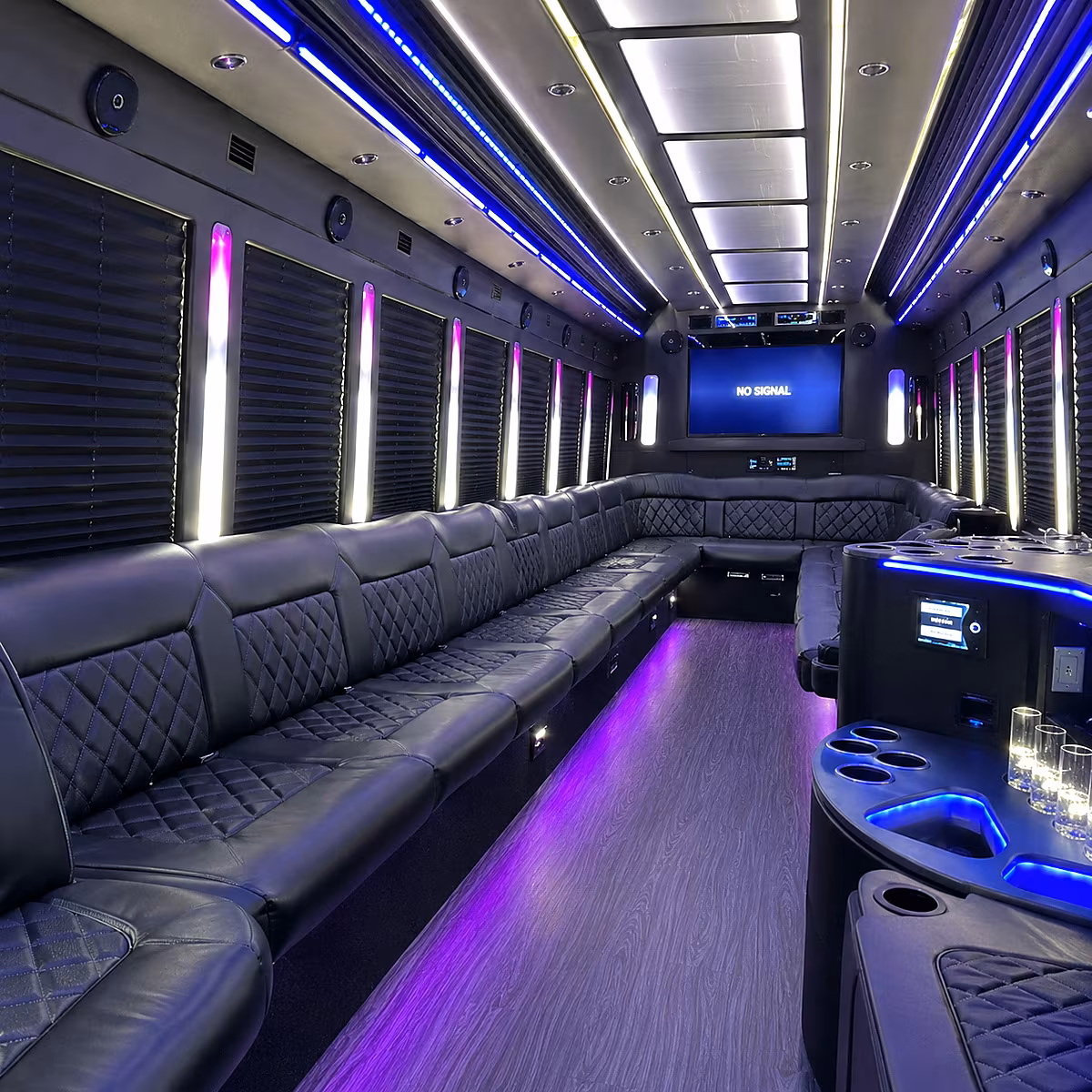 la mirada 30 passenger party bus inside