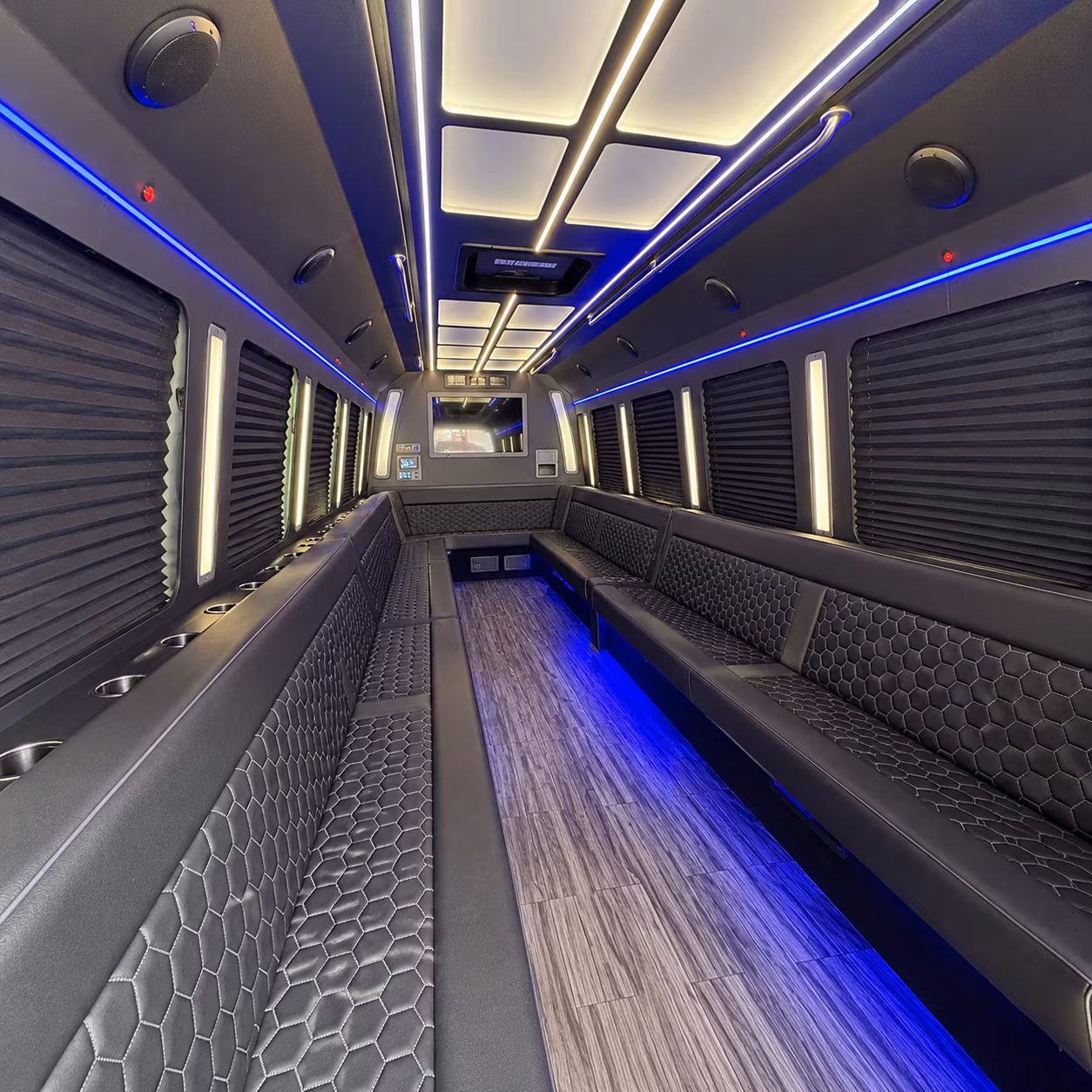 la mirada 30 passenger party bus interior