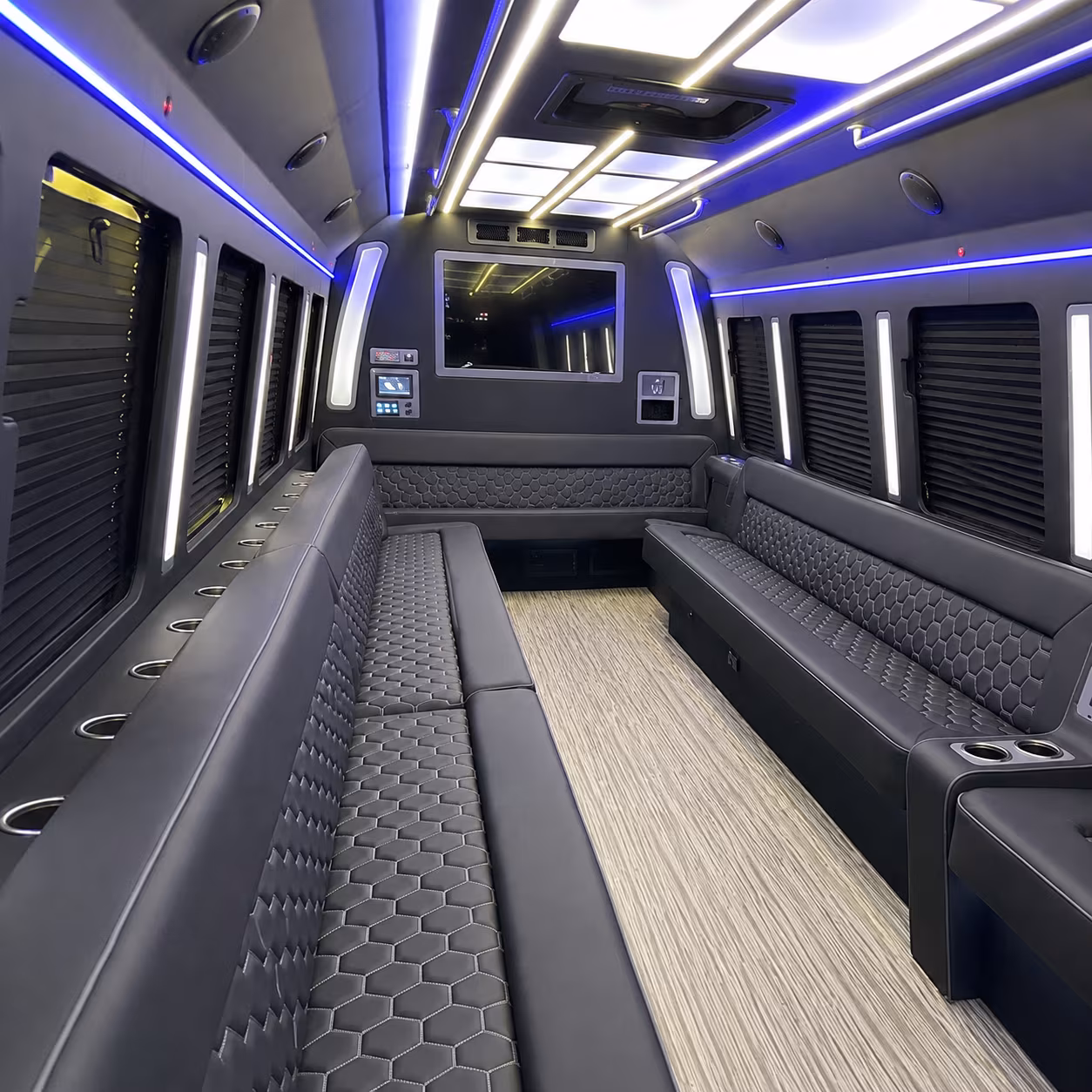 la mirada 40 passenger party bus inside
