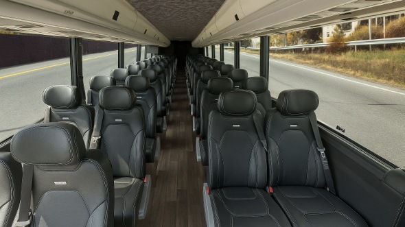 Interior of Charter Bus Company La Mirada's 28 Passenger Mini bus in La Mirada