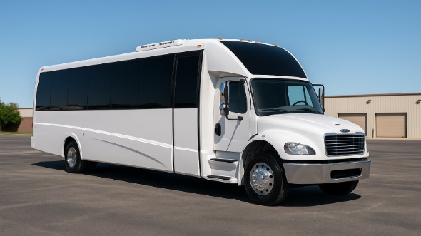 Exterior of Charter Bus Company La Mirada's 28 Passenger Mini bus in La Mirada