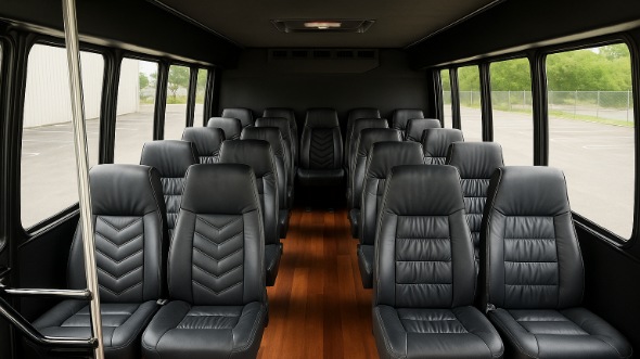 Interior of Charter Bus Company La Mirada's 30 Passenger Minibus in La Mirada