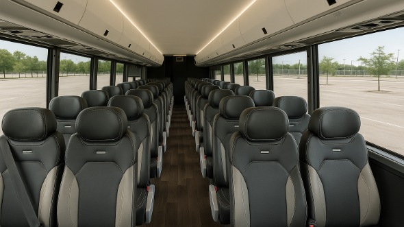 Interior of Charter Bus Company La Mirada's 35 Passenger Minibus in La Mirada