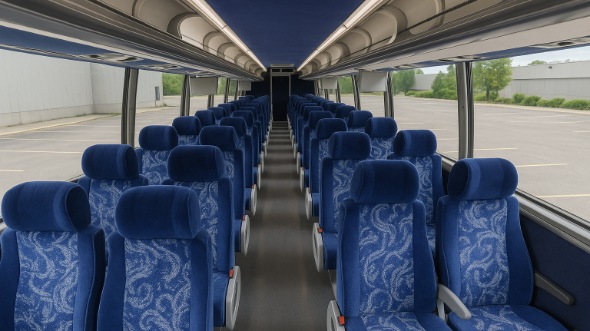 Interior of Charter Bus Company La Mirada's 50 Passenger Charter Bus in La Mirada