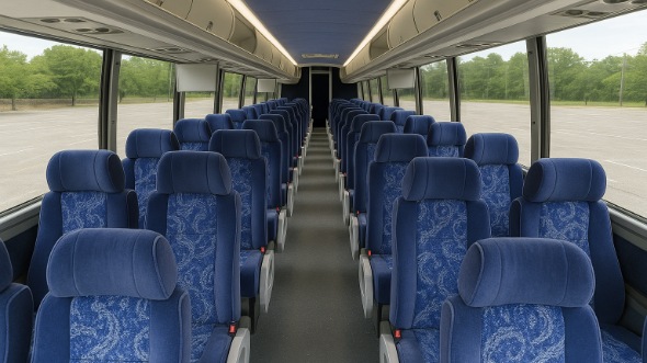 Interior of Charter Bus Company La Mirada's 55 Passenger Charter Bus in La Mirada
