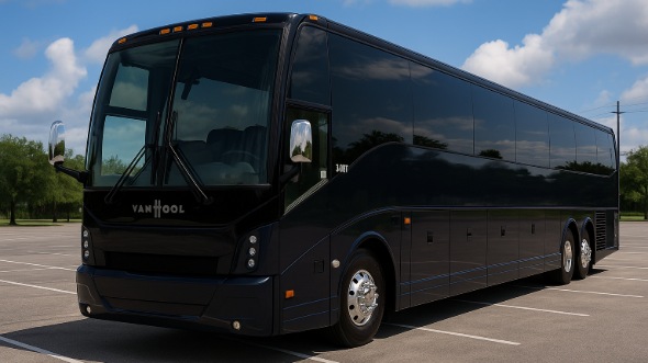 Exterior of Charter Bus Company La Mirada's 55 Passenger Charter Bus in La Mirada
