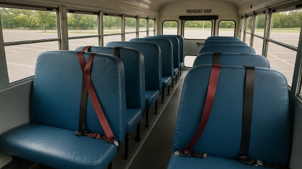 Interior of Charter Bus Company Pico Rivera's School Bus in Pico Rivera