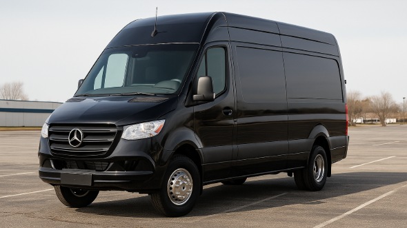 Exterior of Charter Bus Company La Mirada's Sprinter Limo in La Mirada